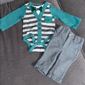 Newborn Fancy Long Sleeve Onesie and Pant Set